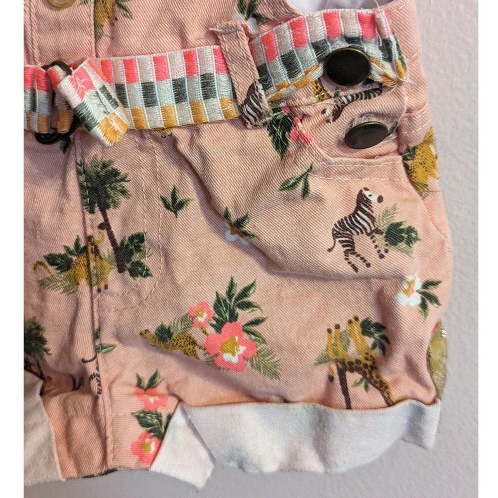 Zoo safari jungle themed bib shortalls for baby 3-6 month - Picture 2 of 8